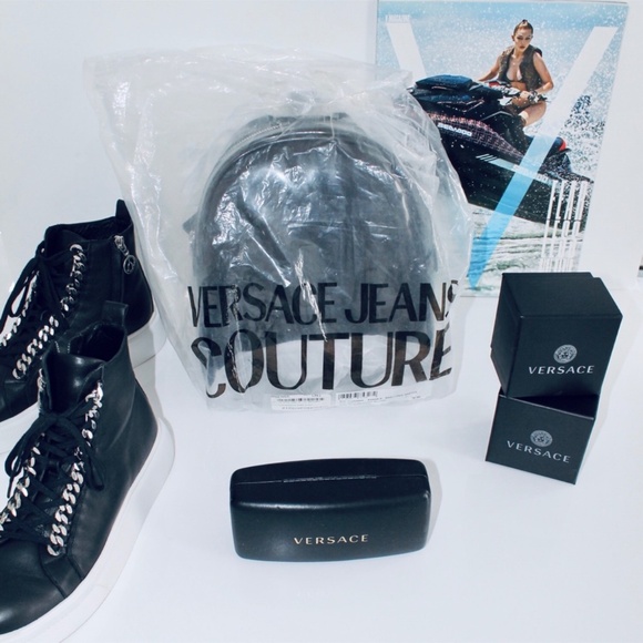 VERSACE JEANS COUTURE Patten Leather Mini Backpack - Picture 6 of 8